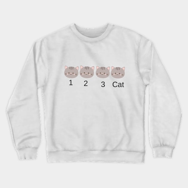 Un Deux Trois Cat Crewneck Sweatshirt by Nahlaborne